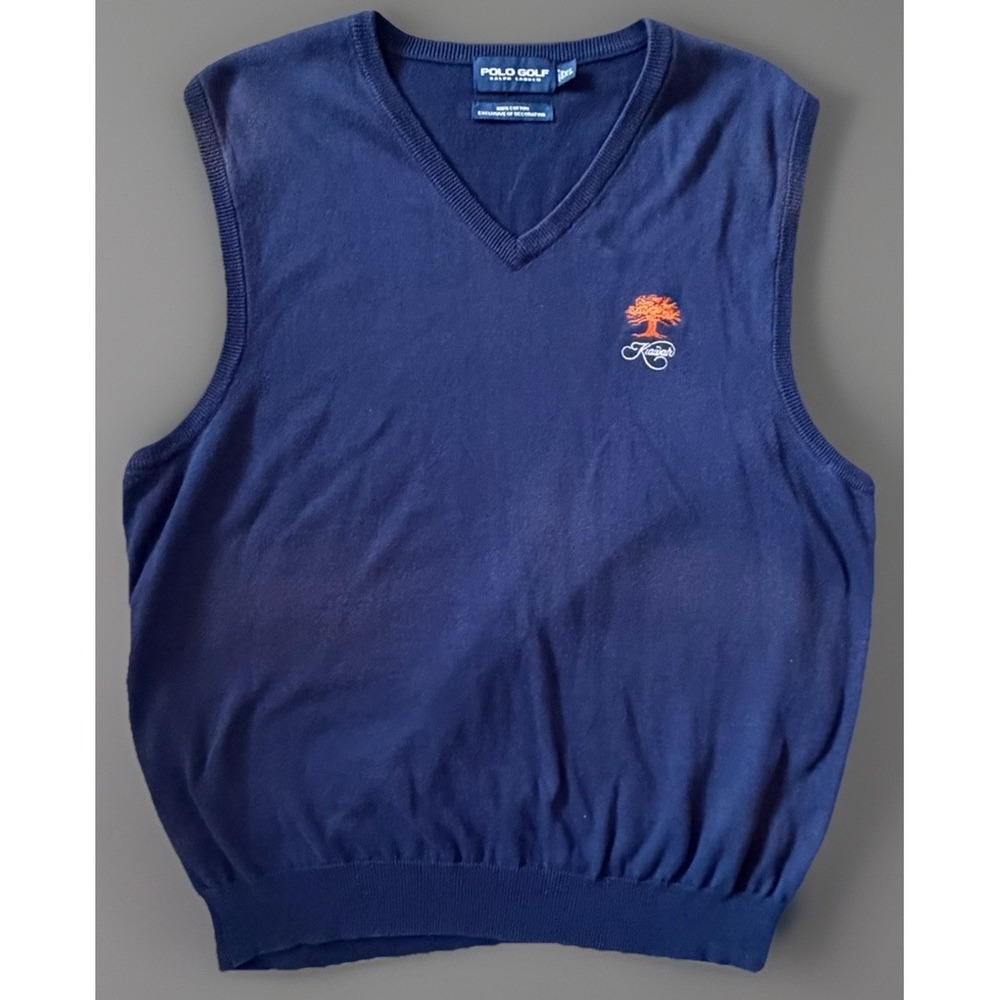 Polo Ralph Lauren Sweater Vest Blue Kiawah Island Golf Logo Cotton XL JBHS